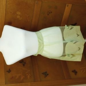 VTG 50's  Citron Satin & Tulle Cottagecore Apron